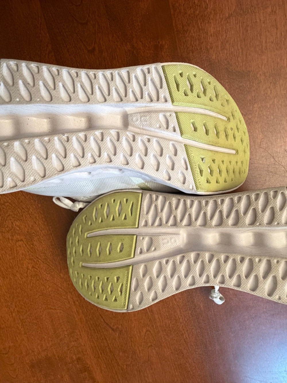 Grey and White Sneakers with Neon Green Accent - Picture 4 of 6